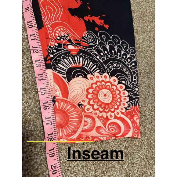 Floral Print Stretch Capri Leggings Women Size 2X - Picture 2 of 6